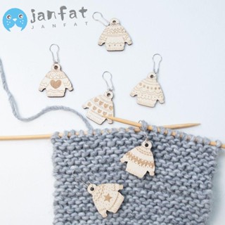 Janfat คลิปตะขอไม้ สําหรับถักโครเชต์ DIY