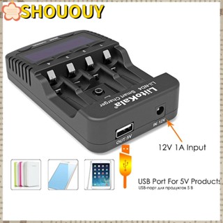 Shououy ที่ชาร์จแบตเตอรี่ AA/AAA 1.2V/1.5V แบบชาร์จเร็ว