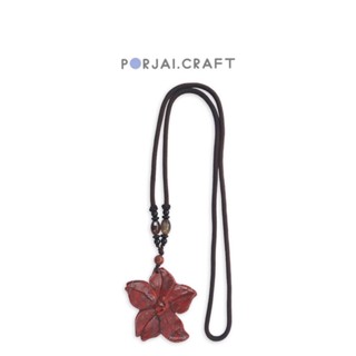 Red Jasper Flower Necklace สร้อยคอดอกไม้ แจสเปอร์สีแดง