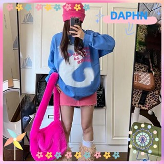 Daphs กระเป๋าสะพายไหล่ ขนปุยเทียม ขนปุยนุ่ม น่ารัก สีแคนดี้ สําหรับผู้หญิง