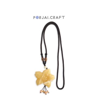 Yellow Calcite Flower Necklace สร้อยคอดอกไม้ แคลไซต์สีเหลือง