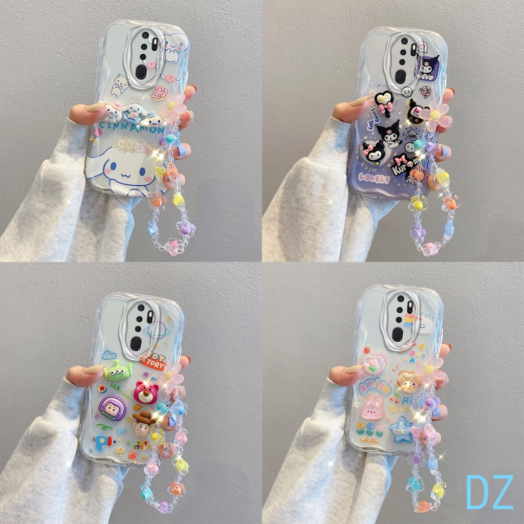 เคส OPPO A5 2020 OPPO A9 2020 ตุ๊กตาสามมิติน่ารัก + สร้อยข้อมือดอกไม้ กรณีโทรศัพท์มือถือ TY5