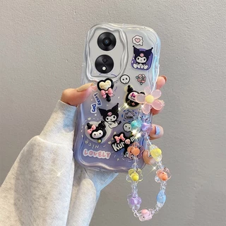 เคส OPPO RENO 8T RENO 8Z RENO 7Z 5G ตุ๊กตาสามมิติน่ารัก + สร้อยข้อมือดอกไม้ กรณีโทรศัพท์มือถือ TY5