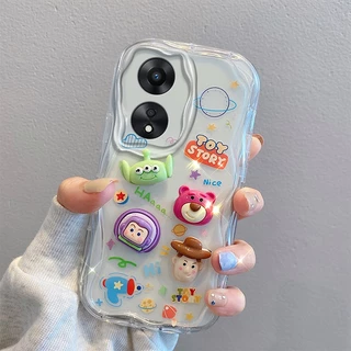 เคส OPPO RENO 8T RENO 8Z RENO 7Z 5G ตุ๊กตาสามมิติน่ารัก + สร้อยข้อมือดอกไม้ กรณีโทรศัพท์มือถือ TY5