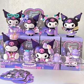 [สินค้าพรีเมี่ยม ของแท้] ตุ๊กตาฟิกเกอร์ MINISO Kuromi Birthday Party Series Mystery Box สําหรับตกแต่งโต๊ะทํางาน [9.3 fx]