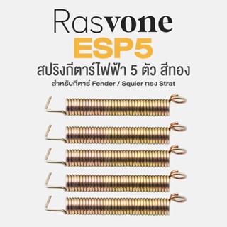 Rasvone ESP5 Tremolo Spring สปริงกีตาร์ไฟฟ้า 5 ตัว สีทอง สำหรับกีตาร์ Fender / Squier ทรง Strat