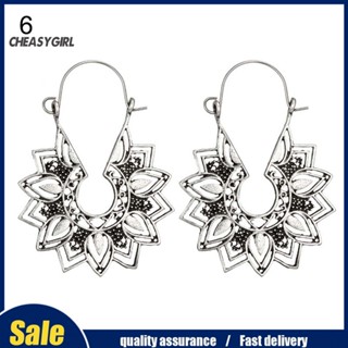 Che โบฮีเมียนผู้หญิงกลวงดอกไม้รังผึ้ง Filigree ห่วงต่างหูย้อนยุคเครื่องประดับของขวัญ
