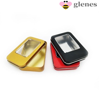 Glenes กล่องโลหะดีบุก ทรงสี่เหลี่ยม พร้อมฝาปิด สีแคนดี้ สร้างสรรค์ สําหรับใส่เครื่องประดับ เดินทาง