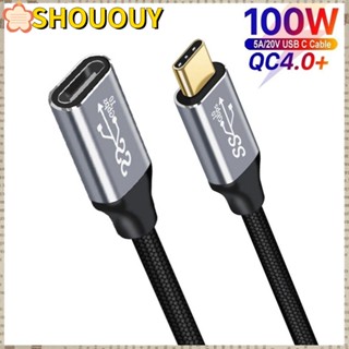 Shououy สายชาร์จ Type C 100W ตัวผู้ เป็นตัวเมีย ชาร์จเร็ว สําหรับแล็ปท็อป