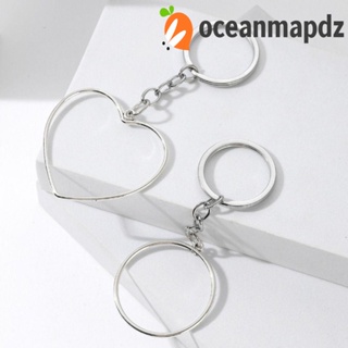 Oceanmapdz พวงกุญแจ โลหะผสมสังกะสี รูปหัวใจกลวง ของขวัญมิตรภาพ สไตล์พังก์