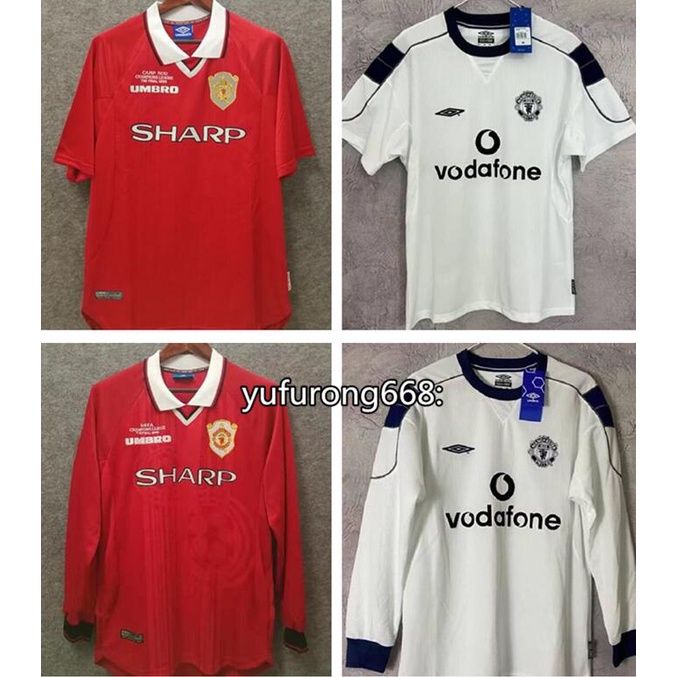 เสื้อกีฬาแขนยาว ลายทีมชาติฟุตบอล MU UCL FINAL 99-00 ชุดเหย้า สไตล์วินเทจ คลาสสิก สําหรับผู้ชาย