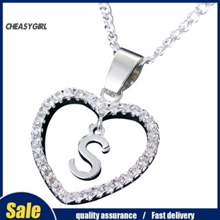 Che สร้อยคอ จี้ตัวอักษร A To Z Initial Cubic Zirconia Heart 26 ตัว สําหรับผู้หญิง