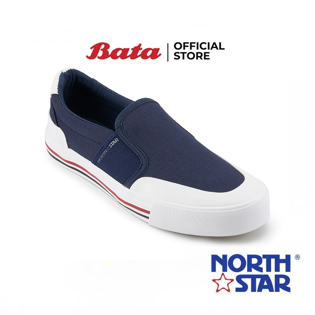 Bata บาจา North Star รองเท้าผ้าใบแบบสวม ใส่ง่าย สำหรับเด็กผู้ชาย รุ่น RENNER สีขาว รหัส 4891135 สีกรมท่า รหัส 4899135