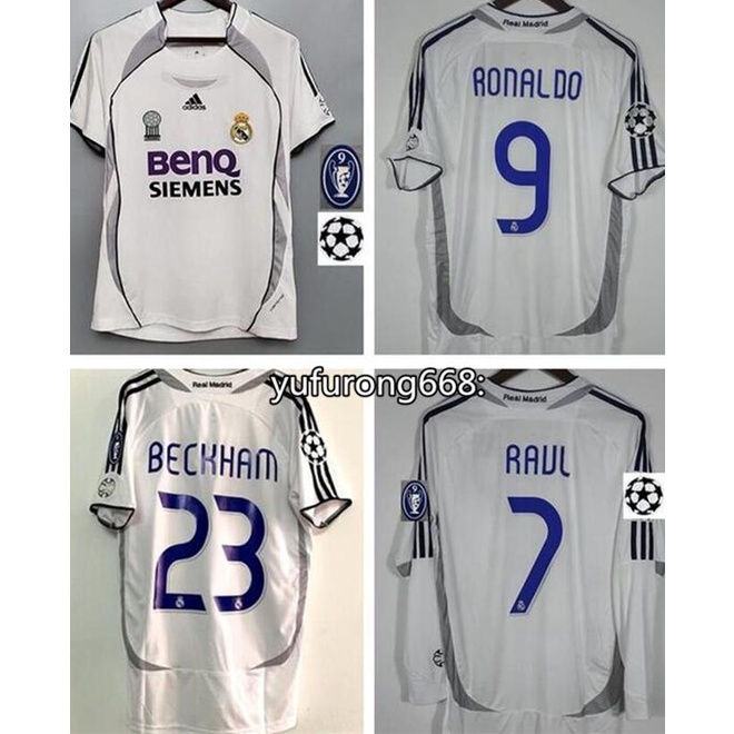 เสื้อกีฬาแขนยาว ลายทีมชาติฟุตบอล RMD 06-07 ชุดเหย้า สีขาว สไตล์ย้อนยุค