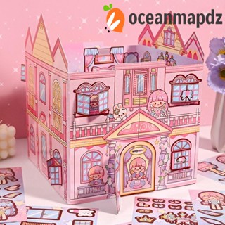 Oceanmapdz DIY หนังสือเด็ก เงียบ วัสดุแพ็กเกจ สติกเกอร์ หนังสือกิจกรรม คาวาลี มอนเตสซอรี่ DIY