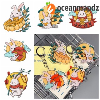 Oceanmapdz พวงกุญแจอะคริลิค รูปกระต่าย แฮนด์เมด เหมาะกับเทศกาล สําหรับเด็กผู้หญิง นักเรียน