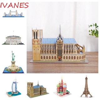 Ivanes จิ๊กซอว์กระดาษ รูปโบสถ์ Notre Dame 3D สําหรับผู้ใหญ่