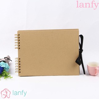 Lanfy อัลบั้มรูปภาพ ริบบิ้น สีดํา แฮนด์เมด DIY 40 แผ่น ต่อชุด สําหรับตกแต่งบ้าน