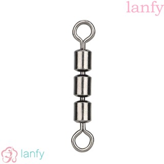 Lanfy ลูกหมุนตกปลา 3 ลูกกลิ้ง ความเร็วสูง ทนต่อการกัดกร่อน เชื่อมต่อเร็ว 10 ชิ้น