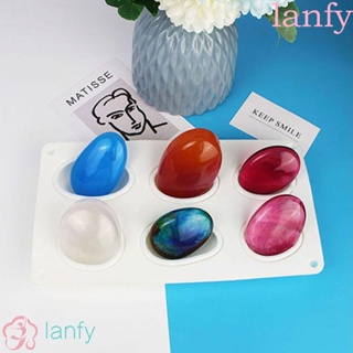 Lanfy แม่พิมพ์ซิลิโคน รูปหิน ทรงกลม 3/6 ช่อง สําหรับทําสบู่ เค้ก DIY