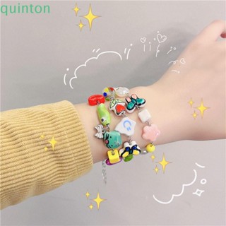 Quinton สร้อยข้อมือ กําไลข้อมือ จี้การ์ตูน หัวใจ หวานแหวว สําหรับเด็กผู้หญิง มิตรภาพ