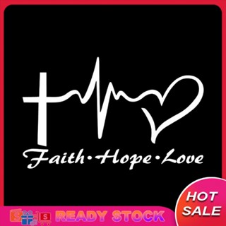 [พร้อมส่ง] สติกเกอร์ไวนิล Jesus HOPE LOVE FAITH 146 ซม. x 9 ซม. สําหรับตกแต่งรถยนต์