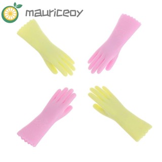 Mauriceoya ถุงมือจิ๋ว สีชมพู สีเขียว สําหรับตกแต่งบ้านตุ๊กตา 1:12