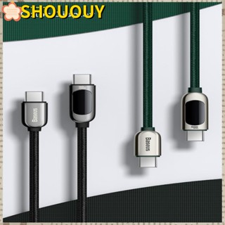 Shououy สายชาร์จ Type-C หน้าจอ LED PD 100W 66W ชาร์จเร็ว