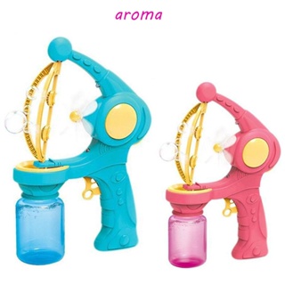 Aroma ของเล่นเป่าฟองสบู่ไฟฟ้า ปูนซีเมนต์พลาสติก พร้อมพัดลม ขนาดเล็ก|ของเล่นเป่าฟองสบู่ ลายการ์ตูน สีฟ้า สีชมพู เหมาะกับของขวัญกลางแจ้ง สําหรับเด็ก