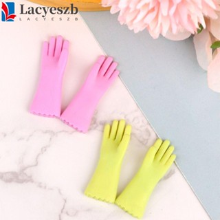 Lacyeszb ถุงมืออบขนมจิ๋ว สีชมพู เขียว สําหรับบ้านตุ๊กตา 1:12 1:6