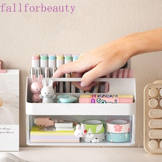 Fallforbeauty กล่องพลาสติกใส ขนาดใหญ่ จุของได้เยอะ สีชมพู และสีขาว สําหรับเก็บปากกา