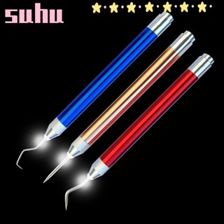 Suhuhd ปากกาแกะสลักไวนิล พร้อมไฟ LED อลูมิเนียม DIY