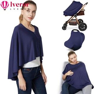 Lveror ผ้าคลุมรถเข็นเด็ก ผ้ามัสลิน อเนกประสงค์ ทนทาน สีพื้น สําหรับผู้หญิง