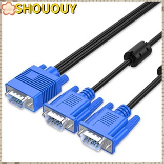 Shououy สายเคเบิลแยก VGA HDTV 1080P 1 ตัวผู้ เป็น 2 ตัวผู้ สําหรับแล็ปท็อป