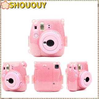 Shououy เคสกระเป๋าใส่กล้อง แบบใส ประดับกลิตเตอร์ สําหรับ Fujifilm Instax Mini 11