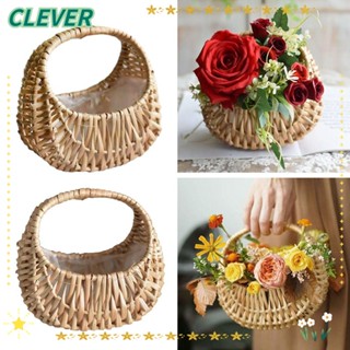 Clever ตะกร้าหวายสาน แฮนด์เมด ขนาดเล็ก พร้อมหูหิ้ว สําหรับงานแต่งงาน