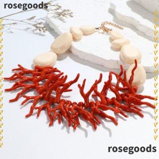 Rosegoods1 สร้อยคอโซ่เรซิ่นสังเคราะห์ จี้เขากวาง เรียบง่าย สร้างสรรค์ สําหรับผู้หญิง