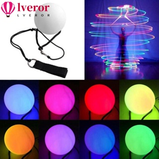 Lveror ลูกบอลเต้นรําหน้าท้อง LED POI หลากสี อุปกรณ์เสริม สําหรับการแสดงบนเวที 1 2 4 ชิ้น