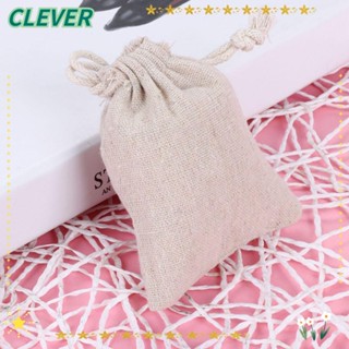 Clever ถุงของขวัญ ถุงกระสอบผ้าฝ้าย ผ้าลินิน สําหรับใส่ขนมหวาน