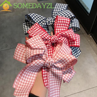 Somedayzl กิ๊บติดผม โบว์คู่ ลายสก๊อต อินเทรนด์ เครื่องประดับผม