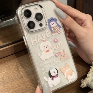 เคสมือถือ แบบนิ่ม ลายสุนัข สําหรับ iPhone 13 Pro Max 12 11 11 Pro Max 14pro 12pro 14 Pro Max 13 13pro QYJS 14