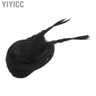 Yiyicc Braided Wig  Black Comfortable Accessory Straight Long Stylish for Women