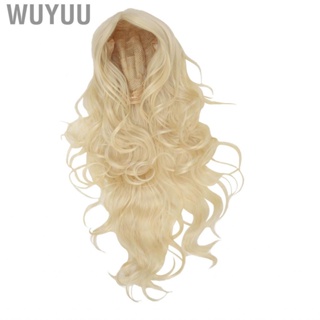 Wuyuu Long Curly Hair Wig  Large Wave Safe Easy To Clean Simulated Non Fall Off for Halloween