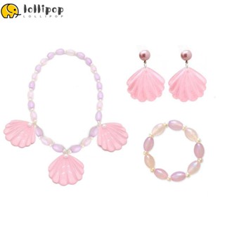 Lollipo1 สร้อยคอ รูปเปลือกหอย สีชมพู สําหรับตุ๊กตาบาร์บี้ DIY