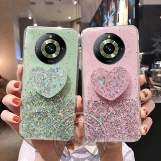 Realme 11 Pro+ 10 Pro Plus 9i 4G 5G C30 C30s real me 11Pro 10Pro c 30 30s Bling TPU Case Glitter Sparkling Soft Silicone Cover Luxury Sequins Shell Crystal Flexible Shiny Casing Skin + POP Socket Stand Holder