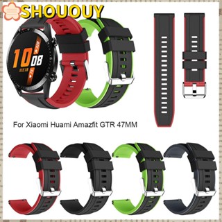 Shououy สายนาฬิกาข้อมือซิลิโคน ระบายอากาศ สําหรับ Huami Amazfit GTR 47 มม.