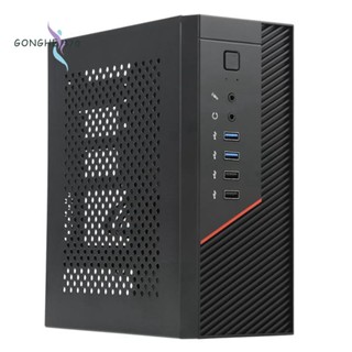 เคสพาวเวอร์ซัพพลาย A09P Black Mini Itx Case 4.2L Mini Itx Htpc Chassis Game Computer Can Stand or Lie Down สําหรับพาวเวอร์ซัพพลาย ขนาดเล็ก 1U