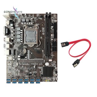 B250c BTC เมนบอร์ดขุดเหมือง พร้อมสายเคเบิล SATA 12XPCIE เป็นช่อง GPU USB3.0 LGA1151 DDR4 สําหรับขุดแร่ BTC