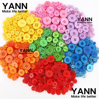 Yann1 กระดุมเรซิ่น ขนาดเล็ก คละสี สําหรับเย็บผ้า