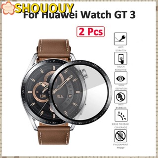 Shououy ฟิล์มกันรอยขอบโค้ง HD อุปกรณ์เสริม สําหรับ Huawei Watch GT 3 2 ชิ้น